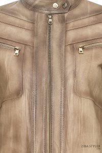 کت چرم کوتاه طبیعی بژ زنانه جودی دری مد