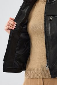 کت چرم کوتاه مشکی زنانه تانیا دری مد