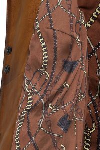 کت چرم یقه استند قهوه ای زنانه لوپز دری مد