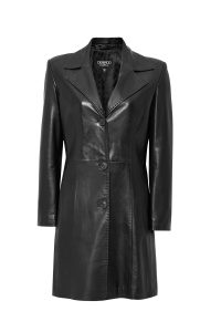 کت چرمی بلند خز مشکی زنانه کریستینا دری مد