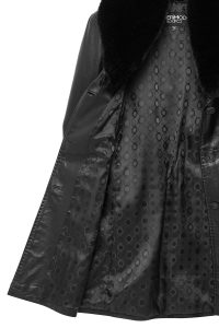 کت چرمی بلند خز مشکی زنانه کریستینا دری مد