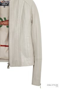 کت چرمی زنانه بژ کوتاه جذب Cherie دری مد