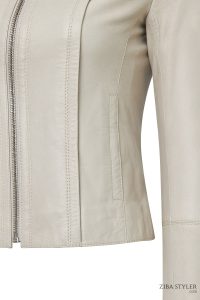 کت چرمی زنانه بژ کوتاه جذب Cherie دری مد