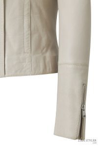 کت چرمی زنانه بژ کوتاه جذب Cherie دری مد