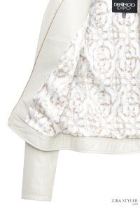 کت چرمی زنانه بژ کوتاه Zoey دری مد