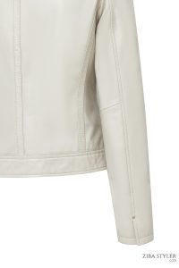 کت چرمی زنانه بژ کوتاه Zoey دری مد