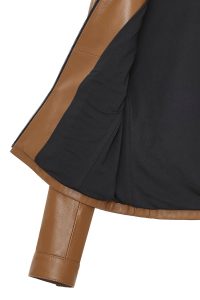 کت چرمی زنانه شتری کوتاه Linda دری مد