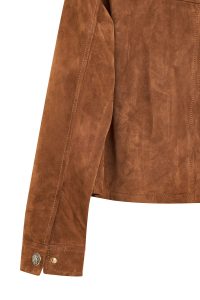 کت چرمی زنانه قهوه ای کوتاه جیر Lavinia دری مد