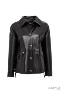 کت چرمی زنانه مشکی اوور سایز Susan دری مد