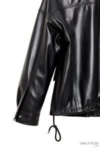 کت چرمی زنانه مشکی اوور سایز Susan دری مد