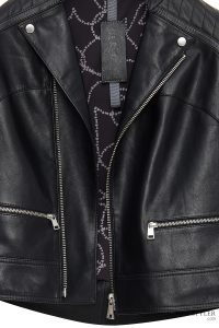 کت چرمی زنانه مشکی بایکر کوتاه Nova دری مد