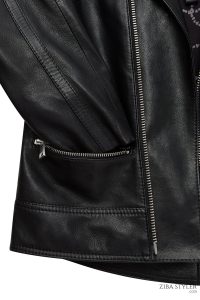 کت چرمی زنانه مشکی بایکر کوتاه Nova دری مد