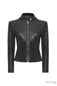 کت چرمی زنانه مشکی کوتاه Escape دری مد