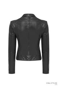 کت چرمی زنانه مشکی کوتاه Escape دری مد