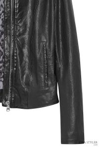 کت چرمی زنانه مشکی کوتاه Escape دری مد