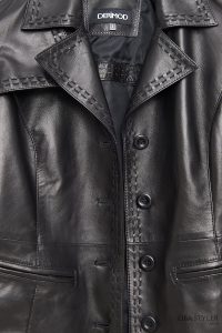 کت چرمی زنانه مشکی کوتاه Giselle دری مد