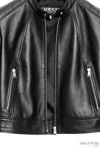 کت چرمی زنانه مشکی کوتاه Missy دری مد