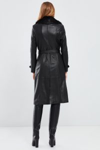 کت چرمی شرلینگ مشکی زنانه برندا دری مد