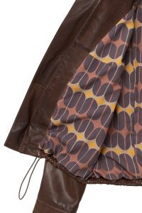 کت چرمی قهوه ای زنانه Edwina با آستین های جداشدنی دری مد