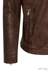 کت چرمی مردانه قهوه‌ای اسپرت Immobile دری مد