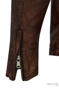 کت چرمی مردانه قهوه‌ای اسپرت Immobile دری مد