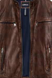 کت چرمی مردانه قهوه‌ای اسپرت Immobile دری مد