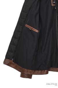 کت چرمی مردانه قهوه‌ای Mbappe دری مد