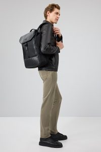 کت چرمی مردانه مشکی یقه دیپلمات Insignia دری مد