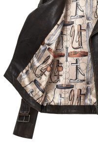 کت چرمی موتورسواری قدیمی قهوه ای زنانه لوگانو دری مد