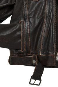 کت چرمی موتورسواری قدیمی قهوه ای زنانه لوگانو دری مد