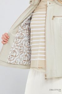 کت چرمی کوتاه بژ زنانه مارلین دری مد