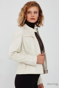 کت چرمی کوتاه بژ زنانه مارلین دری مد