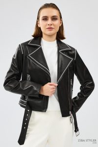 کت چرمی کوتاه مشکی زنانه Lady دری مد