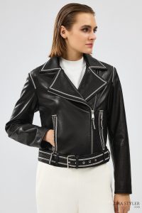 کت چرمی کوتاه مشکی زنانه Lady دری مد