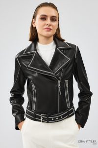 کت چرمی کوتاه مشکی زنانه Lady دری مد