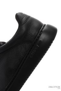 کتونی اسپرت چرمی مشکی مردانه رانر کمپر