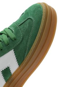 کتونی زنونه چرم جیر سبز بنددار دری مد