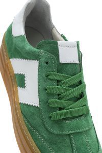 کتونی زنونه چرم جیر سبز بنددار دری مد