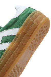 کتونی زنونه چرم جیر سبز بنددار دری مد