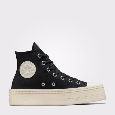 کتونی لژدار کانورس آل استار Chuck Taylor All Star Modern Lift مشکی مردانه و زنانه اورجینال