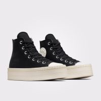 کتونی لژدار کانورس آل استار Chuck Taylor All Star Modern Lift مشکی مردانه و زنانه اورجینال