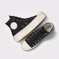 کتونی لژدار کانورس آل استار Chuck Taylor All Star Modern Lift مشکی مردانه و زنانه اورجینال