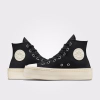 کتونی لژدار کانورس آل استار Chuck Taylor All Star Modern Lift مشکی مردانه و زنانه اورجینال