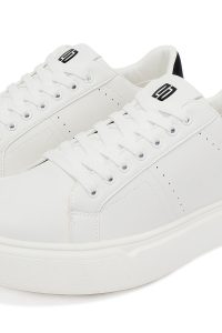 کتونی مردانه بندی سفید زیره ضخیم دری مد