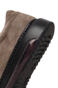 کتونی مردانه جیر چرمی ویزون بندی با زیره ضخیم دری مد