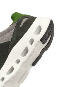 کتونی مردانه سبز تیره بندی با زیره ضخیم دری مد