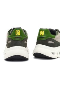 کتونی مردانه سبز تیره بندی با زیره ضخیم دری مد