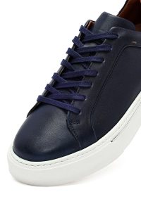 کتونی مردانه سرمه‌ای بندی زیره ضخیم چرمی دری مد