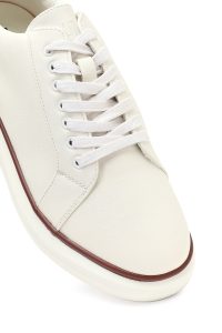 کتونی مردانه سفید بندی با زیره ضخیم دری مد