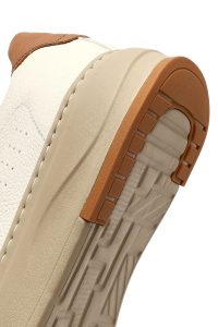 کتونی مردانه سفید بندی زیره ضخیم چرمی دری مد